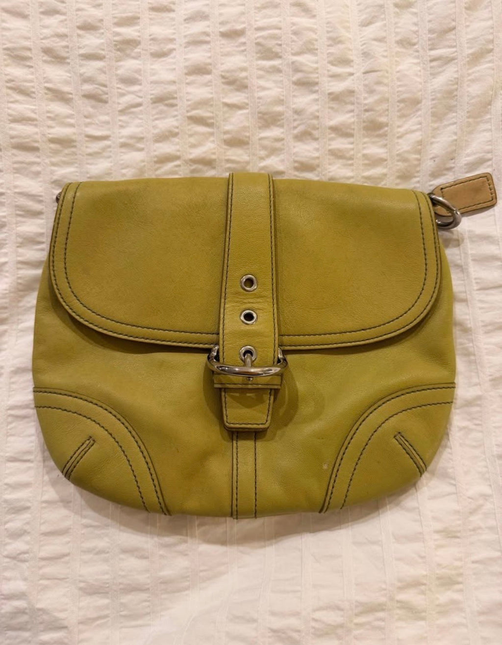 VINTAGE COACH SOHO green/yellow crossbody