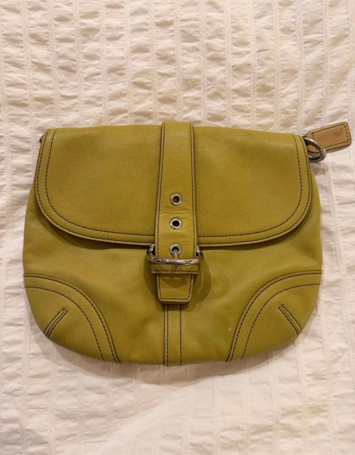 VINTAGE COACH SOHO green/yellow crossbody