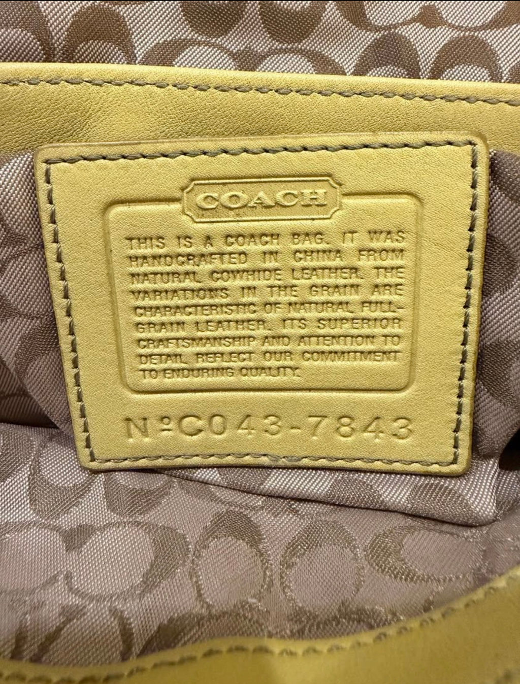 VINTAGE COACH SOHO green/yellow crossbody